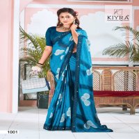 kiyra kamalkunj beautiful unique colour print saree collection