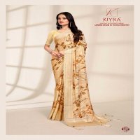 kiyra launch kanika pretty look foil print saree collection