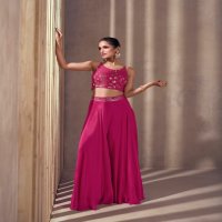 sayuri designer nisha chinon silk readymade indo western dress