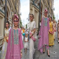 Kilory Piccaso Wholesale Pure Woven Silk With Fancy Handwork Function Wear Suits