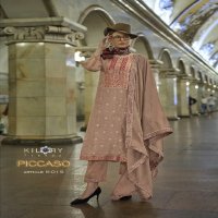 Kilory Piccaso Wholesale Pure Woven Silk With Fancy Handwork Function Wear Suits