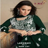 lakhnavi vol 5 dark list by vamika rayon palazzo style fashionable fullstitch 3pcs dress