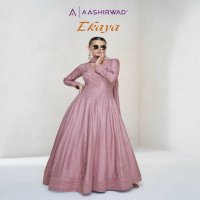 Aashirwad Ekaya Wholesale Premium Silk Gown With Dupatta