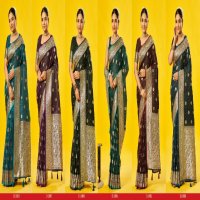 Umang Saffron-498 Wholesale Satin Cotton Ethnic Sarees