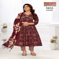 Fablily Aliya Wholesale Two Tone With Embroidery Alia Cut Kurti With Pant And Dupatta