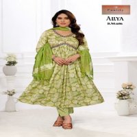 Fablily Aliya Wholesale Two Tone With Embroidery Alia Cut Kurti With Pant And Dupatta