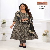 Fablily Aliya Wholesale Two Tone With Embroidery Alia Cut Kurti With Pant And Dupatta