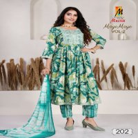 Master Moye Moye Vol-2 Wholesale Rayon Foil Print Kurtis With Pant And Dupatta