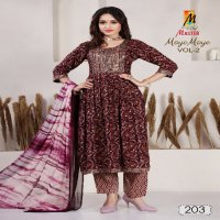 Master Moye Moye Vol-2 Wholesale Rayon Foil Print Kurtis With Pant And Dupatta