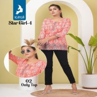 Kaya Star Girl Vol-4 Wholesale Capsule Foil Print Short Tops