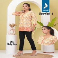 Kaya Star Girl Vol-4 Wholesale Capsule Foil Print Short Tops