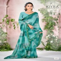 kavya by kiyra saree chiffon stylish look print saree collection