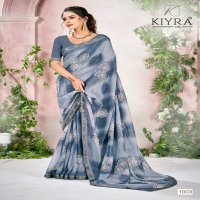 kavya by kiyra saree chiffon stylish look print saree collection