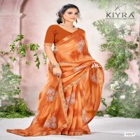 kavya by kiyra saree chiffon stylish look print saree collection