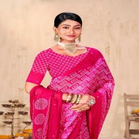 meera bandhej by kiyra saree siroski work print saree