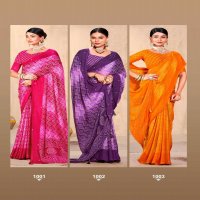 meera bandhej by kiyra saree siroski work print saree