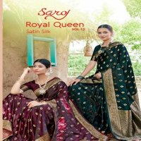 Saroj Royal Queen Vol-12 Wholesale Satin Silk Party Wear Indian Sarees