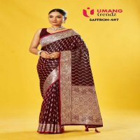 Umang saffron 497 satin party wear saree for women