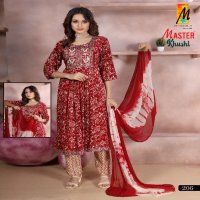 Master Khushi Vol-2 Wholesale Rayon Foil Ghera Tops With Pant And Dupatta