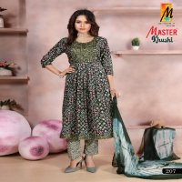 Master Khushi Vol-2 Wholesale Rayon Foil Ghera Tops With Pant And Dupatta