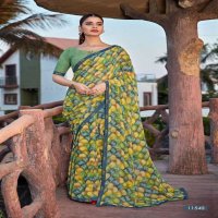 cheeku by seymore print pretty look georgette saree collection