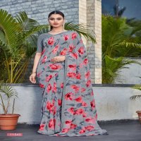 cheeku by seymore print pretty look georgette saree collection