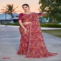 cheeku by seymore print pretty look georgette saree collection