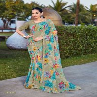 cheeku by seymore print pretty look georgette saree collection