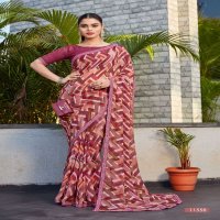 cheeku by seymore print pretty look georgette saree collection