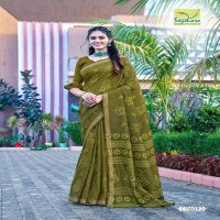 copper silk by seymore printed cotton attractive saree collection