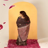 rajpath chocolate dola silk with foil print saree for women