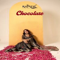 rajpath chocolate dola silk with foil print saree for women