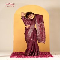 rajpath chocolate dola silk with foil print saree for women