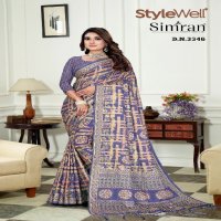 Stylewell Simran Wholesale Digital Print On Kia Butti Ethnic Sarees