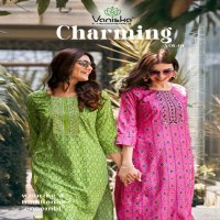 Vaniska Charming Vol-1 Wholesale Heavy Reyon Foil Print Long Kurtis
