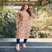 Vaniska Charming Vol-1 Wholesale Heavy Reyon Foil Print Long Kurtis