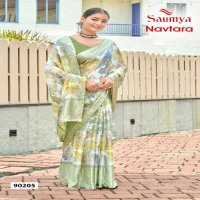 Saumya Navtara Wholesale Moss Chiffon Ethnic Sarees