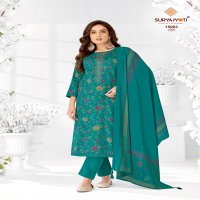 SURYAJYOTI KALKI VOL 15 NECK EMBROIDERY WORK 3PCS SALWAR SUITS