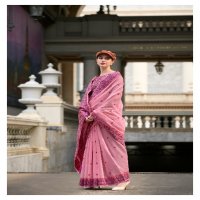 Rajpath Prajanya Wholesale Soft Linen Cotton With Minakri Work Festive Sarees