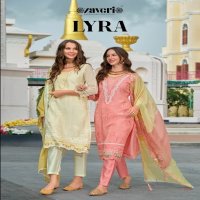 Zaveri Lyra Wholesale Soft Organza Embroidery Work Readymade Salwar Suits
