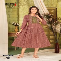 Dee Cee Nila Wholesale Flared Long Feeding Kurtis