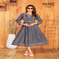 Dee Cee Vama Wholesale Chanderi Plain Flared Long Kurtis