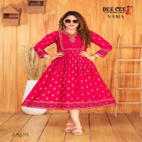 Dee Cee Vama Wholesale Chanderi Plain Flared Long Kurtis