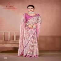 kiyra saree prisha foil printed chiffon brasso saree collection