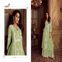 lakhnavi vol 4 light color by vamika rayon white thread full stitch party wear 3pcs dress