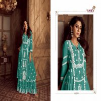 lakhnavi vol 4 light color by vamika rayon white thread full stitch party wear 3pcs dress