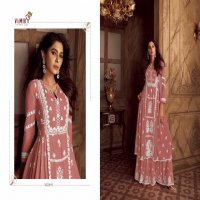 lakhnavi vol 4 light color by vamika rayon white thread full stitch party wear 3pcs dress