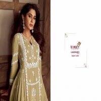 lakhnavi vol 4 light color by vamika rayon white thread full stitch party wear 3pcs dress