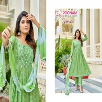 Poonam Vamika Wholesale Heavy Reyon Slub Kurtis With Pant And Dupatta