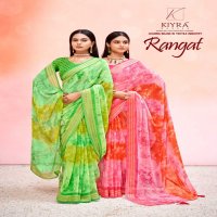 rangat by kiyra major casual wear printed georgette saree